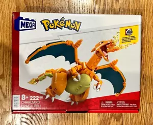 Pokemon Charizard Mega Construx Poseable Figure w Poke ball 222 PCS Sealed NEW - Picture 1 of 2