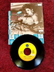 MADONNA LIKE A VIRGIN JAPAN PROMO ONLY TAGGED 45 RPM 1984 LYRICS MATERIAL GIRL - Picture 1 of 6