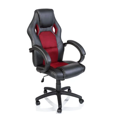 TRESKO® Sedia Poltrona da ufficio girevole per casa Racing Gaming Sportiva Rosso - Immagine 1 di 4