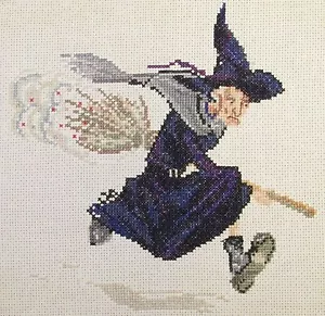 Discworld Grannys Broom counted cross stitch kit/chart 14s aida Weatherwax - Picture 1 of 5