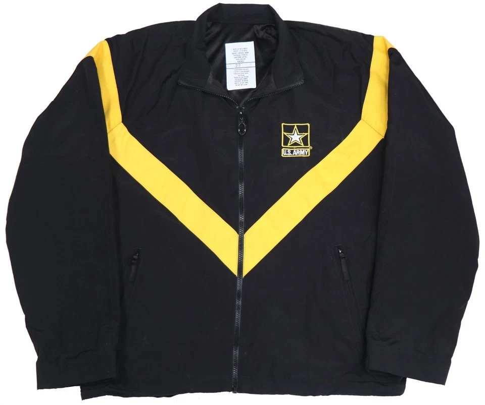 Chaqueta militar de EE. UU. APFU ejército negra y dorada PT fitness cortavientos Foto 1 de 1