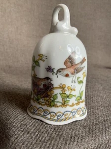 campanilla de porcelana hutschenreuther iuni pájaro amor nido coleccionar - Imagen 1 de 6