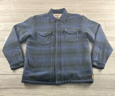 Chaqueta Quiksilver para hombre mediana azul marino a cuadros polar forrada Sherpa abotonada Foto 1 de 4