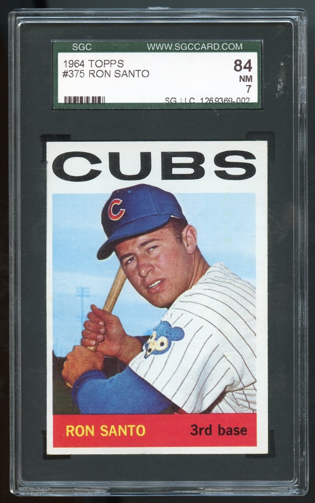 1964 Topps Ron Santo #375 Graded SGC 7 NM Chicago Cubs HOF