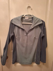 COLUMBIA Boys Olive  Green Quarter Zip Long Sleeve Fleece Size: S - Picture 1 of 5