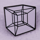 Cube Four-dimensional Space Model Metal Enamel Badge Brooch Pin