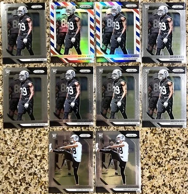 Lot(10) 2018 Panini Prizm Oakland Raiders Rookies Arden Key & Marcell Ateman! - Image 1 of 4
