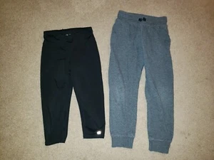 Gap Fit / H&M Basic Pants Sweatpants Leggings LOT Girls sz 6-7 Small Black Gray - Picture 1 of 7