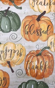 Autumn Breeze Thankful Pumpkin Vinyl Tablecloth - 52 x 70 - Picture 1 of 1