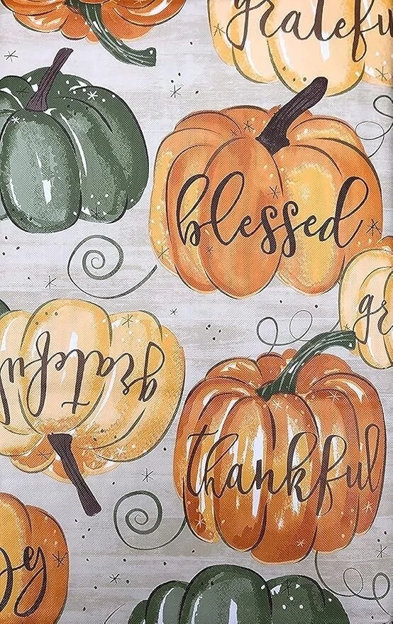 Autumn Breeze Thankful Pumpkin Vinyl Tablecloth - 52 x 70 - Image 1 of 1