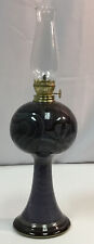 Pottery Oil Lamp With Glass Chimney Signed Balentine