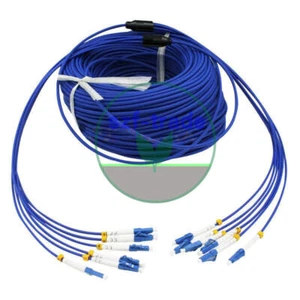 100M Indoor Armored LC-LC Fiber Cable 6 Strand SingleMode 9/125 Fiber Patch Cord - Afbeelding 1 van 1