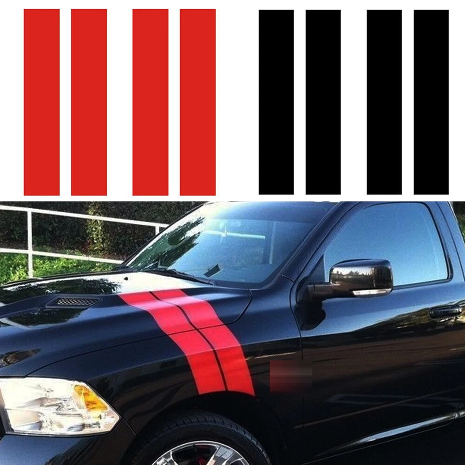 Calcomanía adhesiva de vinilo a rayas para guardabarros de carreras decoración para coche SUV camión universal Foto 1 de 4