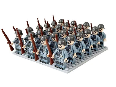 Hot 24pcs/ WW2 Military Figures Set (USA, UK, GER, FRA, SOVIET), DIY Kids Toy Gi - Image 1 of 4