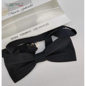 Papillon Farfalla Cravattino NUCCIO GABRIELLI Nero Regolabile Made in Italy - Foto 1 di 4