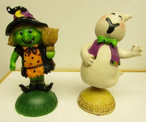 Spooky Hollow Green Witch and Ghost with Bow tie Bobblers 2005 - Picture 1 of 4