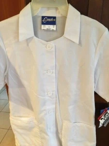 CREST UNIFORMS LADIES COLLAR TOP NURSING UNIFORM STYLE 215 WHITE XS BRAND NEW - Picture 1 of 5