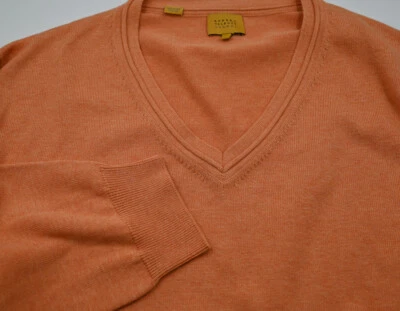 GORGEOUS Robert Talbott Carmel V-Neck Cotton Sweater Size L - Image 1 of 3