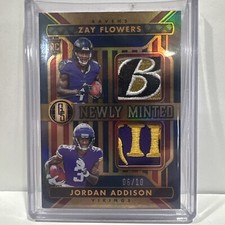 2023 Gold Standard Jordan Addison/Zay Flowers NEWLY MINTED RC Dual Patch 6/10