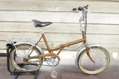 Raleigh Folder 20 Inch Folding Bicycle Brown and Chrome 3 speed Made In England - Image 1 of 4