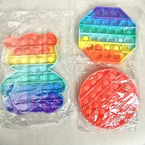 Popit Fidget Toy Push Bubble Sensory Stress Relief Kids Pack of 3 - Picture 1 of 5