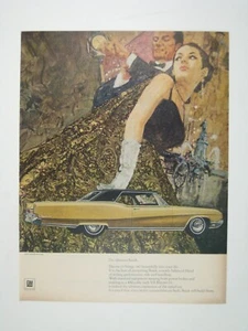Vintage 1966 Buick Electra 225 GM Print Ad Gold Car Glamorous Woman MOD Fashion - Picture 1 of 2
