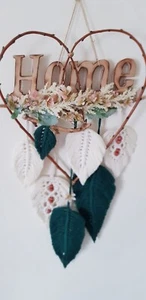 Macrame wall hanging.Leaves.Boho home decor.Gift. Tapestry.Cotton.Wood.35cm×73cm - Picture 1 of 7