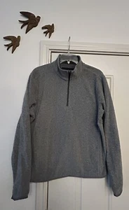 Suéter Pullover Lands End Para Hombres Mediano 1/4 Cremallera Polar Cuello Simulado ~ Gris Claro - Imagen 1 de 7