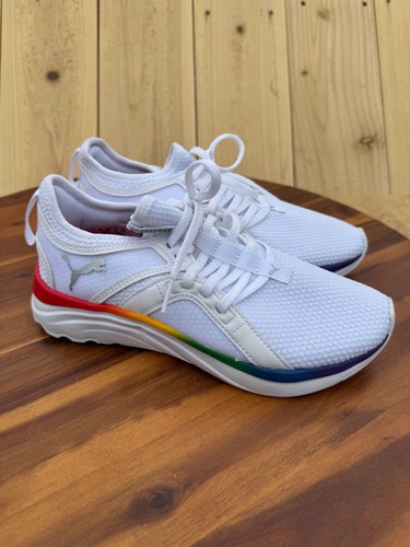 Scarpe sneakers Puma bambina Softride Sophia Rainbow Jr stringate bianche ragazzo 4 5