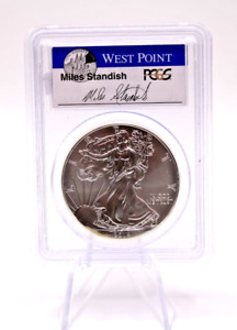 2014-W WEST POINT MILES STANDISH AMERICAN SILVER EAGLE COIN ASE PCGS MS70
