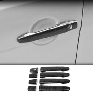 For Mitsubishi Lancer Evolution 07-17 Carbon Fiber Style Side Door Handle Cover - Picture 1 of 11