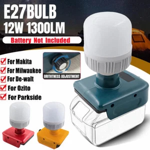 Dimmable LED Work Light Camping Lamp E27 Bulb for Makita for Einhell 18V Battery - Picture 1 of 36