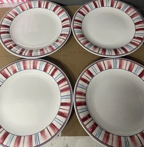 Longaberger Piatti in Melamina a Stelle e Righe 11" Piatti - Set di 4 - Nuovi - Foto 1 di 5