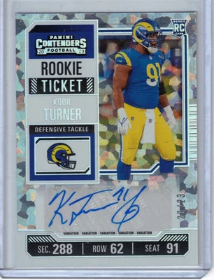 2023 Contenders Kobie Turner Cracked Ice Rookie Ticket Variation Auto RC #d/23 - Image 1 of 2