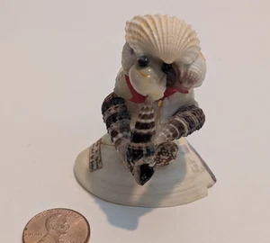 Vintage 70er Jahre Muschel Figur spielt Blasinstrument - Bild 1 von 7