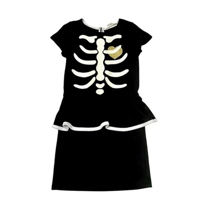 Vestido H&M Esqueleto Halloween Peplum Talla 4-6 Foto 1 de 4