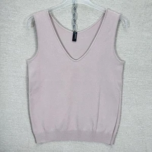 Wolford vest Top Sleeveless Jumper Size Medium heavyweight V neck Beige Pink - Picture 1 of 7
