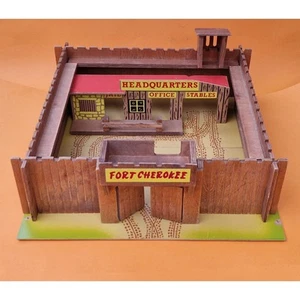 Retro toy wooden Wild West Fort Cherokee playset for Britains Timpo etc figures - Picture 1 of 18