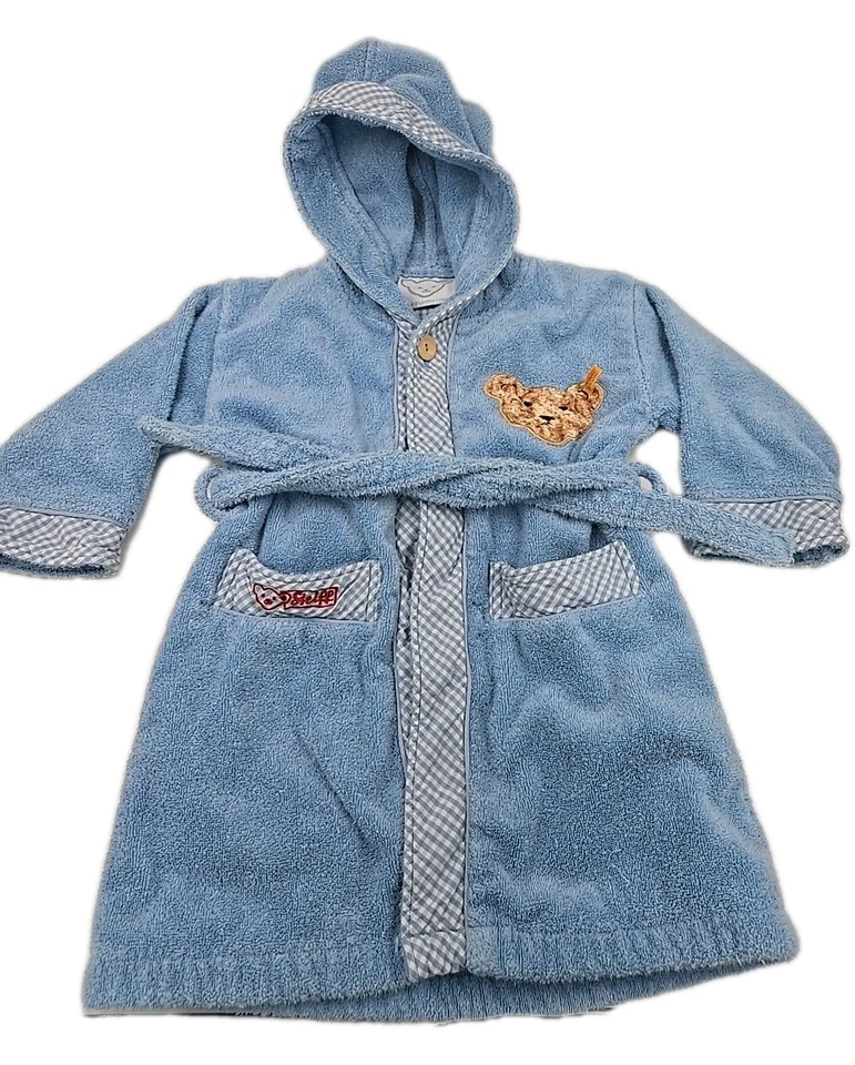 Oso de peluche Steiff Morgenstern azul 18-24 meses bata de baño para niños bordada Foto 1 de 4