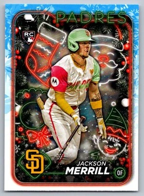 2024 Topps Holiday Jackson Merrill Rookie San Diego Padres #H160 - Image 1 of 2