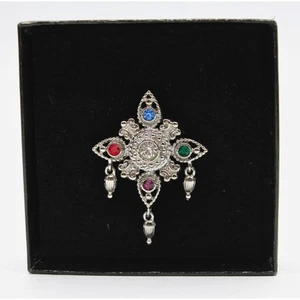 Bob Mackie | Broche broche estrás tono plateado | Caja no como nueva - Imagen 1 de 3
