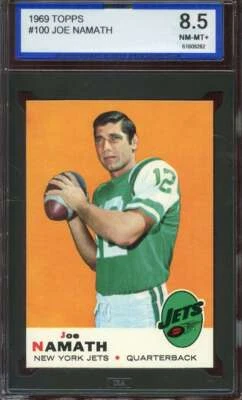 1969 TOPPS #100 JOE NAMATH ISA 8.5 NY JETS HOF *ADT4859 - Image 1 of 2