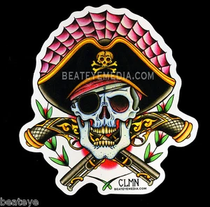 COLEMAN-STICKER-TATTOO,FLASH,COMIX,PIRATES,SKATEBOARD - Picture 1 of 1