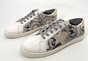 Vintage Havana Womens 11 Bianca Snake Gold Star multi lace up white sneaker flat - Picture 1 of 10