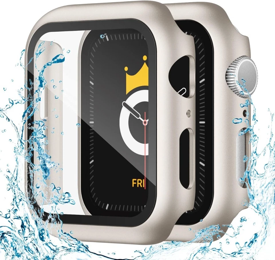 PIXFAB Case For Apple Watch Series 10 42MM/46MM Tempered Glass Screen Cover Potector