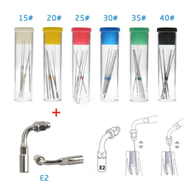 6 Pcs/Box Dental Root Canal Cleaning NITI U-FILE Endo Tip E1 E2 Fit EMS/SCALER - Image 1 of 2