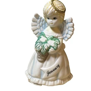 January Birthday Girl Angel Figurine Porcelain Vintage - Picture 1 of 9