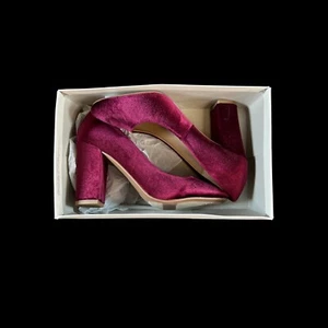 A.NEW.DAY “ELLORI” BURGUNDY HEELS NEW SIZE 8 us women's shoes - Picture 1 of 10