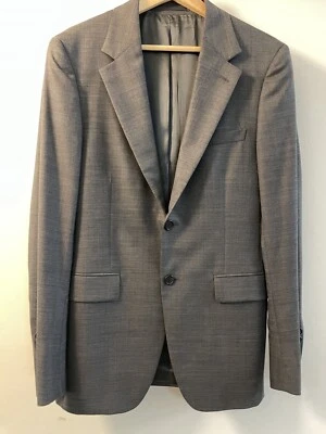 Blazer Prada Hecho en Italia 100% Lana Para Hombre 46 Gris Carbón Traje Italiano Abrigo Foto 1 de 4
