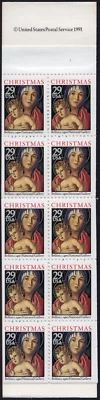 Scott #BK202A (2710a) Madonna (Christmas) Booklet Of 20 Stamps - MNH - Image 1 of 2